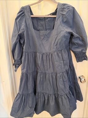 Madewell Navy Zip-Back Dress